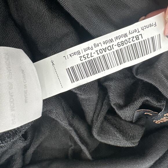 Quince Women's Black French Terry Modal Wide Leg Pants Size L - Picture 6 of 8